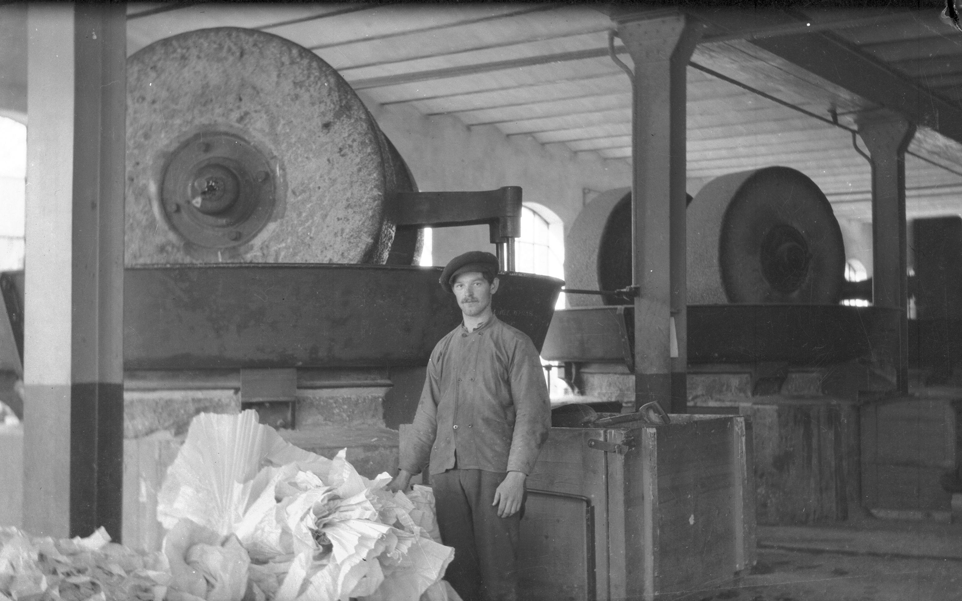 Historisk foto fra Vestfos Cellulosefabrik